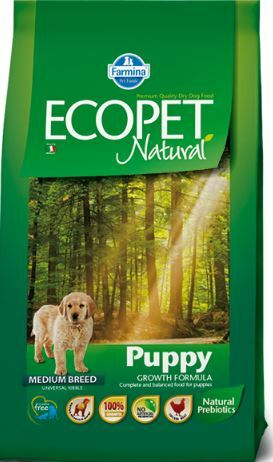Hrana za pse Ecopet Natural Puppy Medium, piščanec 12kg