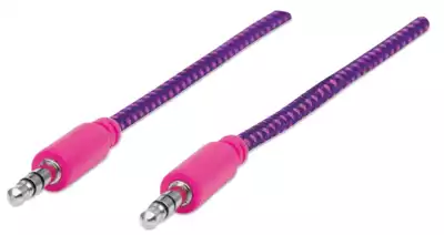 Pleten kabel 3,5mm Stereo moški,1,8 m, vijolično/roza
