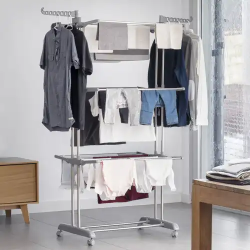 Folding Vertical Clothes Dryer with Wheels -