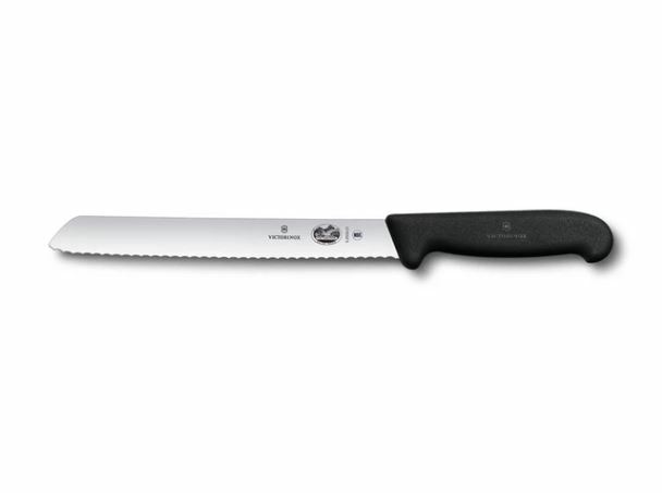 Nož za kruh, 21 cm, nazobčano rezilo, črn, VICTORINOX