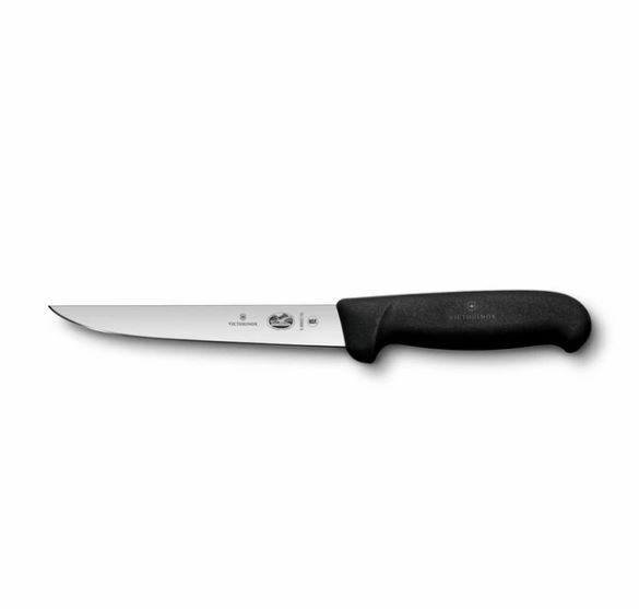 Nož za izkoščevanje, ravno in široko rezilo, 15 cm, črn, VICTORINOX