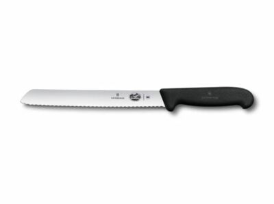 Nož za kruh, 21 cm, nazobčano rezilo, črn,