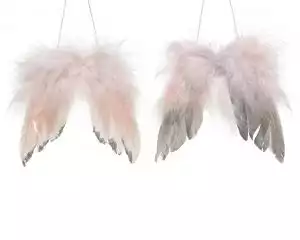 Okras novoletni krila perje pink, 16cm, Kaem.