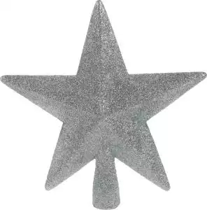 Zvezda za božično drevo srebrna 19 cm, Koo.