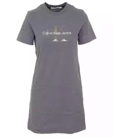 Calvin klein jeans Gunmetal Monogram T-Shirt Dress Black