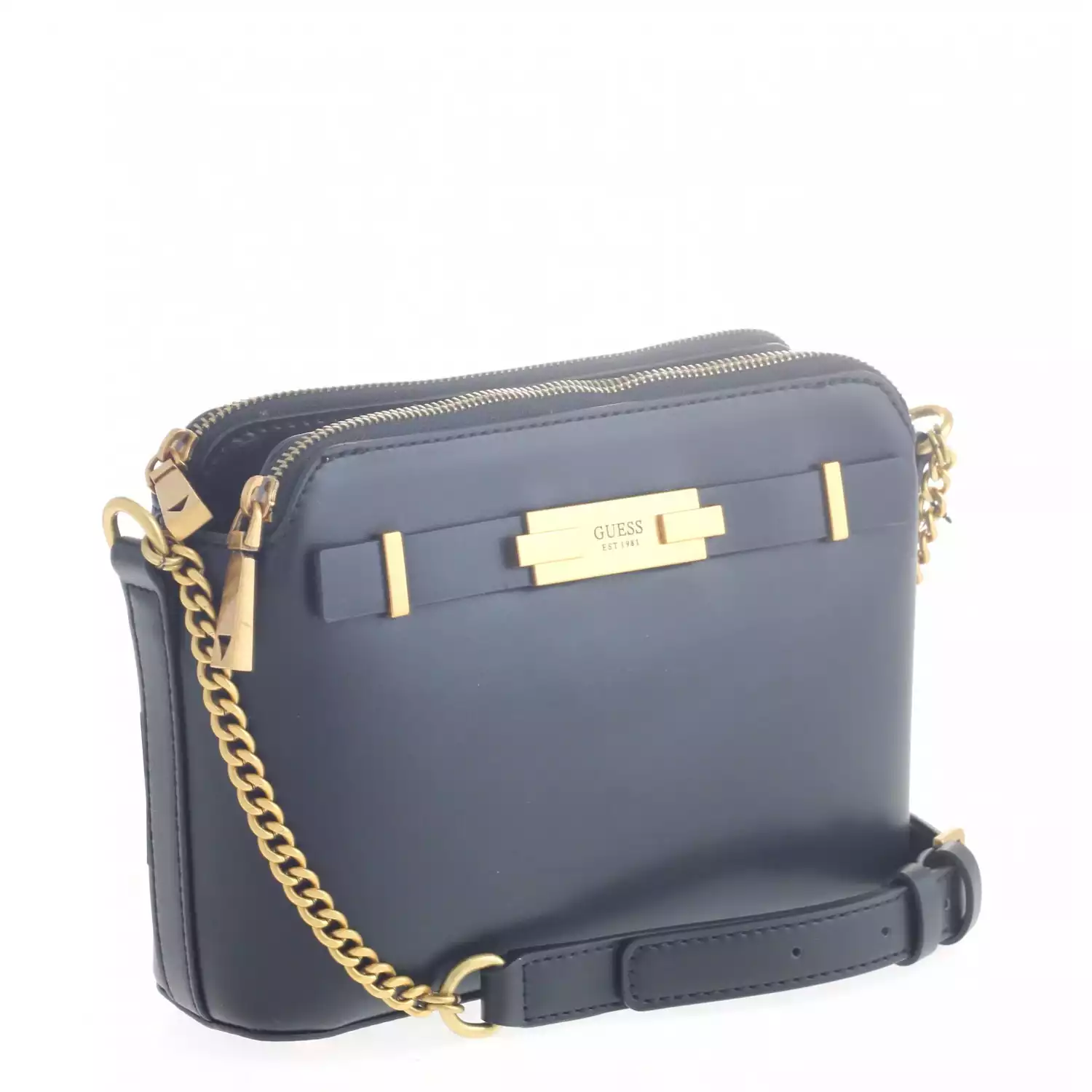 Guess Bea Double Zip Crossbody Bag Black